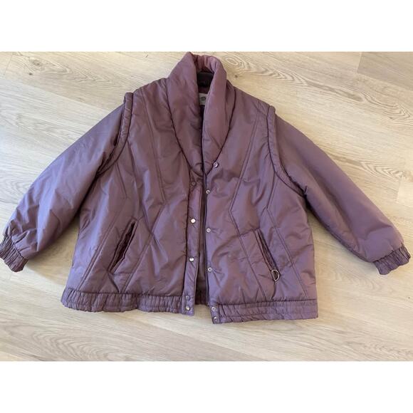 Current Seen Jackets & Blazers - Current Seen Large/XL Vintage Quilted Convertible Puffer Jacket Coat Vest
